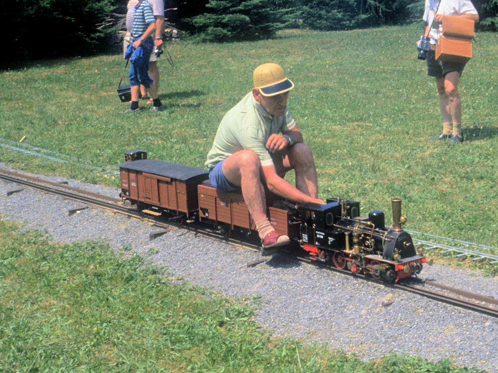 89 7159 (Spur 5) von Wilhelm Kaufmann, Blaufelden. Dampfbahnfreunde Friedrichsruhe Juli 1986.