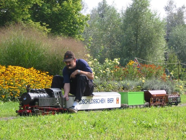 Zeno Biland und sein Güterzug (Spur 5), Plochingen 03. September 2005