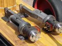 Im Bau befindliche Robert William Thomson Dampfzugmaschine mit Luftreifen, gebaut im Orginal 1869, Modell im Maßstab 1:4 von Norbert Westphal, Juni 2010.
