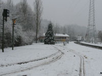 Bahnhofsausfahrt der Dampfbahner Plochingen, 04. März 2006