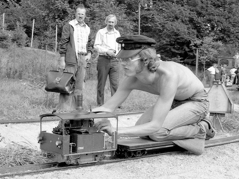 Tramlok (Spur 3) von Ernst Ulrich, München. DBC-D Treffen Öhringen/Friedrichsruhe August 1975.